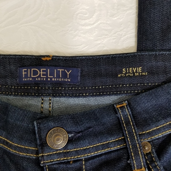 Fidelity Denim Stevie mid rise Tao blue skinny size 29 jeans - Picture 2 of 14
